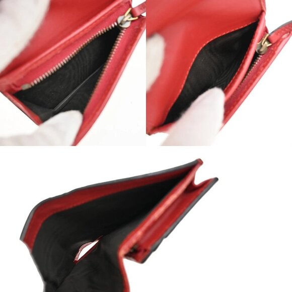 GUCCI Logo Cherry GG Pattern Compact Wallet Supreme Leather Brown 65EF797 - Picture 10 of 16